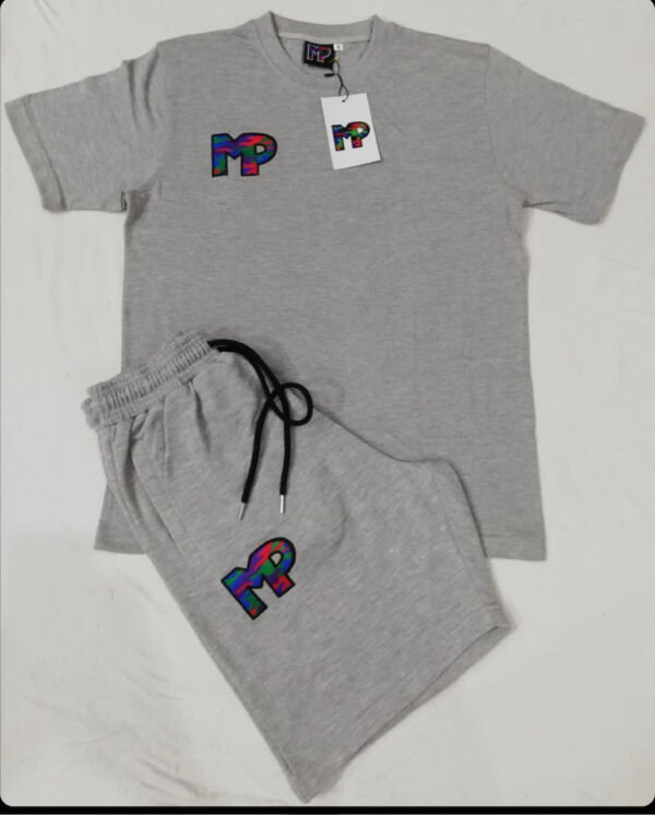grey classic mp short set